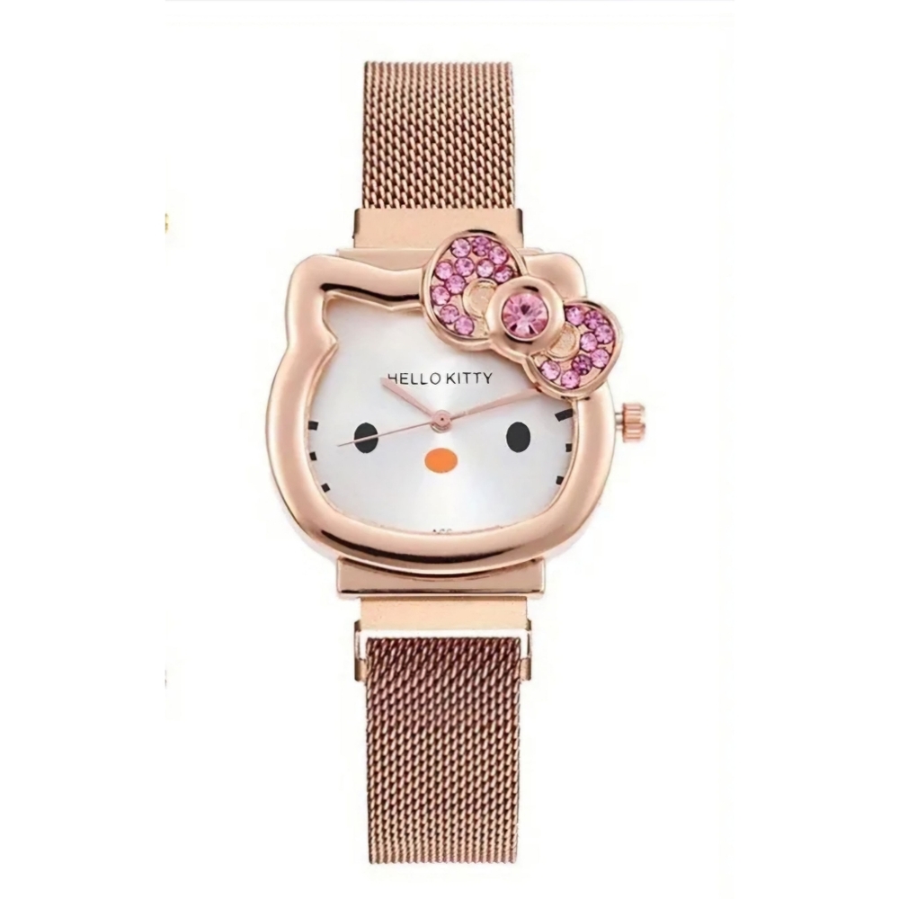 new Hello Kitty Sanrio Boutique Rose Gold Watch with Pink Accents Jewels Quartz